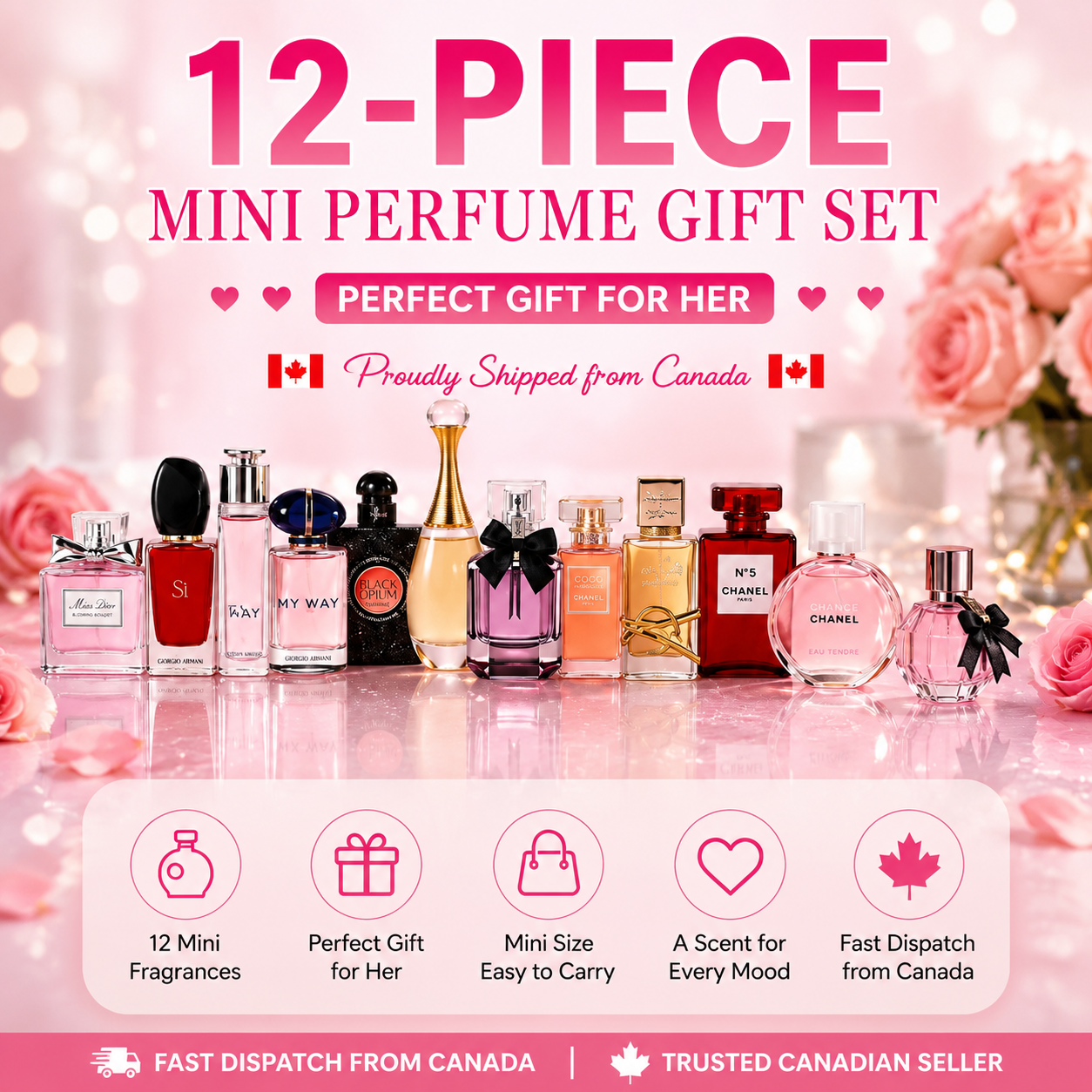 12-Piece Mini Perfume Gift Set – Perfect Gift for Her